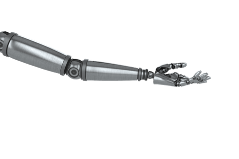 Transparent Robotic Arm with Open Hand Gesture Reaching Out - Download Free Stock Videos Pikwizard.com
