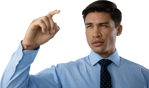 Young Businessman Touching Invisible Interface Transparent Concept - Download Free Stock Videos Pikwizard.com