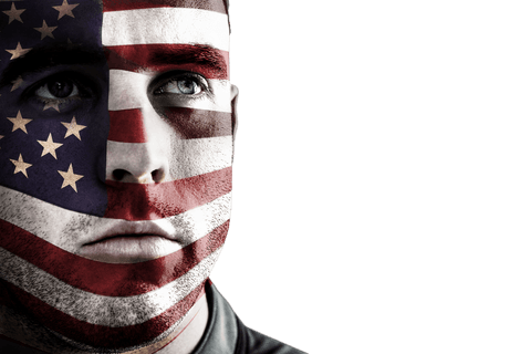 patriotic face with usa flag transparency - Download Free Stock Videos Pikwizard.com