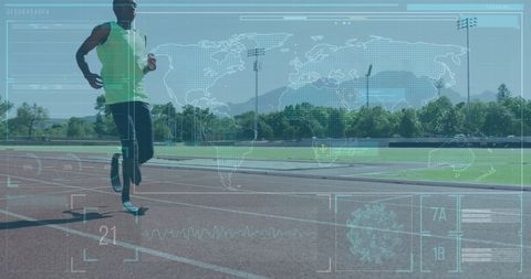 Disabled Athlete Training with Digital Interface Data - Download Free Stock Images Pikwizard.com