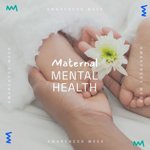 Maternal Mental Health Awareness with Hand and Baby Feet - Download Free Stock Templates Pikwizard.com