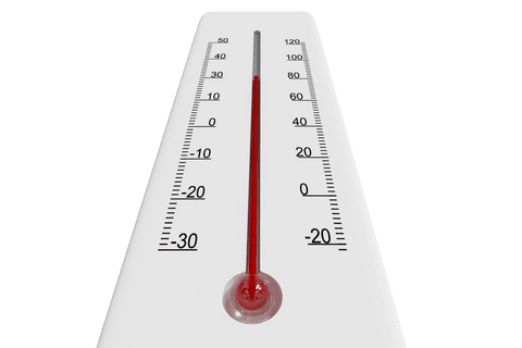 Close Up of Transparent Thermometer Gauge Displaying Temperature Range - Download Free Stock Videos Pikwizard.com