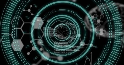 Futuristic Virtual Interface with Digital Brain and Data Graphics - Download Free Stock Images Pikwizard.com