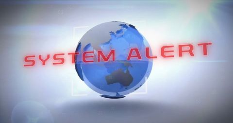 Global System Alert Over Digital Globe Interface - Download Free Stock Images Pikwizard.com