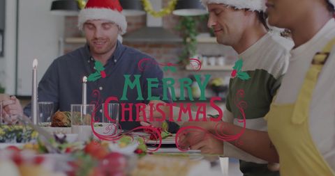Family Enjoying Christmas Dinner Celebration