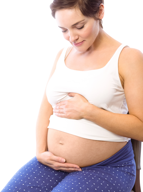 Pregnant Woman Smiling at Baby Bump on Transparent Background - Download Free Stock Videos Pikwizard.com