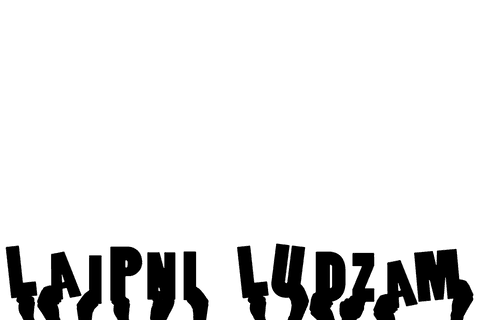 Hands Holding Laipni Ludzam Text on Transparent Background