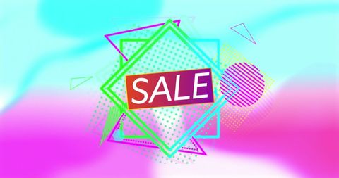 Vibrant geometric sale banner design