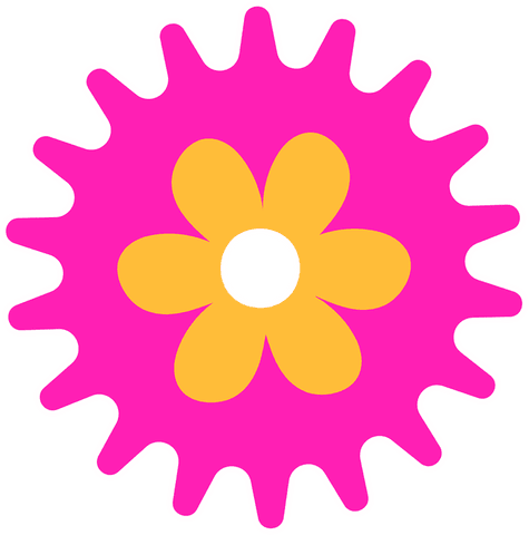 Vibrant flower symbol with transparent background