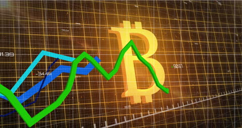 Bitcoin Graph Chart Showing Value Fluctuations in Digital Market