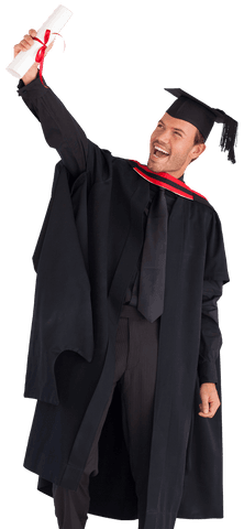 transparent graduate celebrating with diploma and cap gown - Download Free Stock Videos Pikwizard.com
