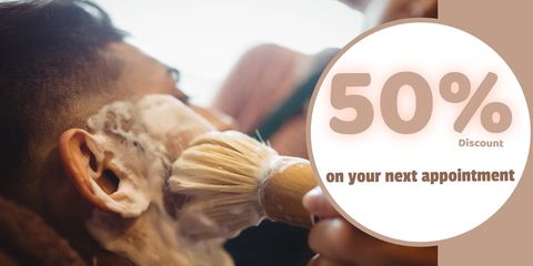 50% discount offer at barbershop on next appointment - Download Free Stock Templates Pikwizard.com