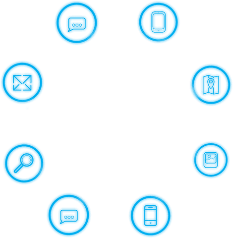 Set of Transparent Blue Circular Icons for Various Applications - Download Free Stock Videos Pikwizard.com