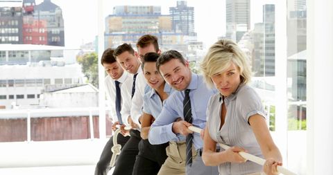 Dynamic team collaboration with office tug-of-war