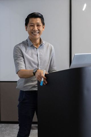 Professional Presenter Engaged in Corporate Training Session