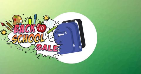 Back to School Sale Banner with Colorful School Supplies