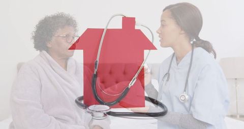 Home Healthcare Support with Compassionate Doctor Assisting Senior Woman