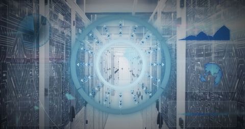 Advanced Data Processing in Digital Server Room Environment - Download Free Stock Images Pikwizard.com