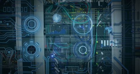 Digital Interface of Global Data Processing on Network Servers - Download Free Stock Images Pikwizard.com