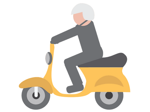 minimalistic vector design rider on yellow motorbike transparent background - Download Free Stock Videos Pikwizard.com