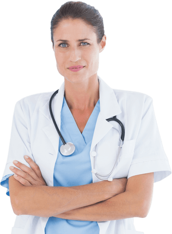 Confident Medical Professional in Transparent Background