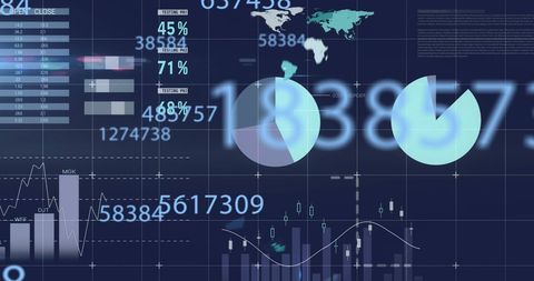 Digital Data Visualization with Statistics and Global Maps - Download Free Stock Images Pikwizard.com