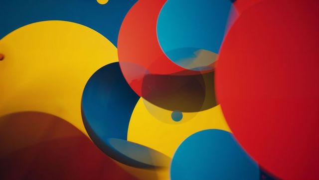 Vibrant overlapping colorful circles abstraction