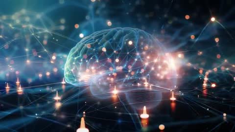 Futuristic Holographic Brain with Neural Connections and Data Signals