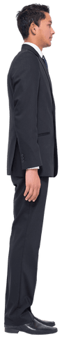 transparent biracial businessman in suit, standing profile view - Download Free Stock Videos Pikwizard.com