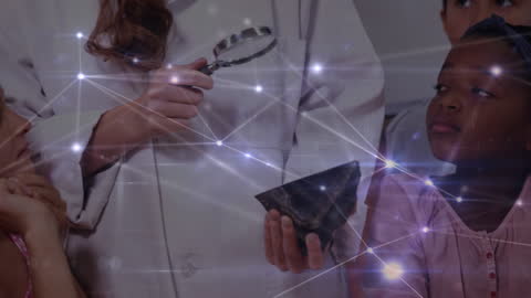 Teacher Engaging Students with Digital Network Overlay Concept