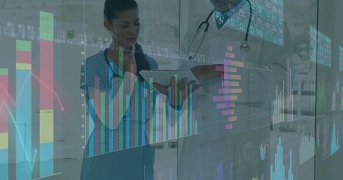 Medical Professionals Analyzing Digital Healthcare Data