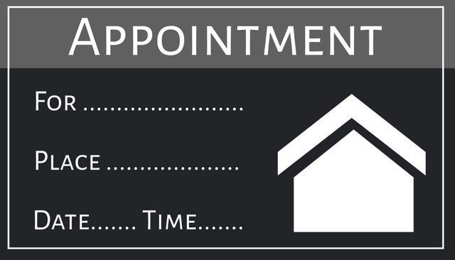 Minimalist Appointment Card Template with Home Icon - Download Free Stock Templates Pikwizard.com