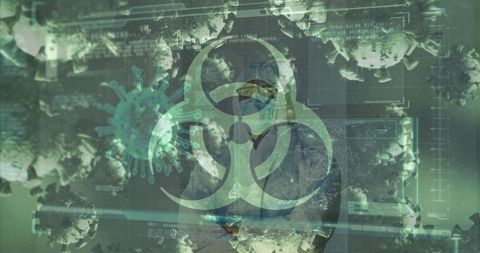 Doctor Analyzing COVID-19 Data Amid Virus Imagery - Download Free Stock Images Pikwizard.com