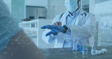 Doctor Gloved and Masked Engaging in Medical Research