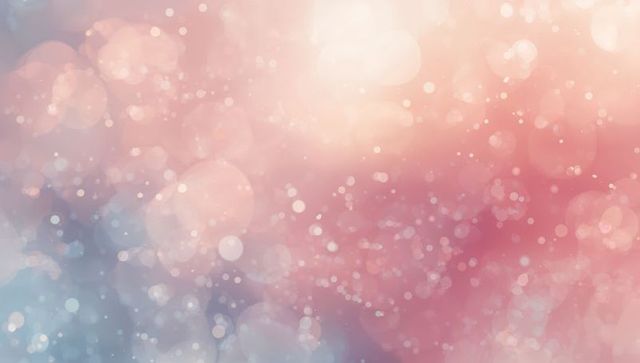 Dreamy Peach to Slate Blue Bokeh Backdrop with Glowing Orbs, Dust Particles and Soft Light