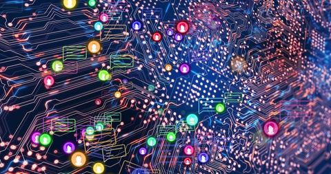 Social Media and Data Connections on Digital Circuit Background - Download Free Stock Images Pikwizard.com