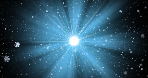 Bright Light and Falling Snowflakes on Blue Background - Download Free Stock Images Pikwizard.com
