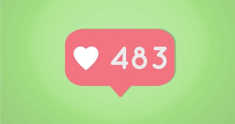 Social Media Like Notification Graphic on Green - Download Free Stock Images Pikwizard.com