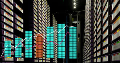 Data Processing Visualization in High-Tech Server Room