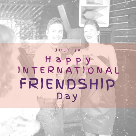 International friendship day celebration with smiling friends