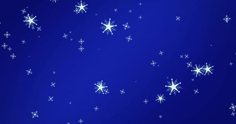 Falling Snowflakes on Deep Blue Background for Winter Designs