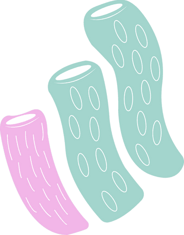 Abstract tubular shapes on transparent background in minimalist style