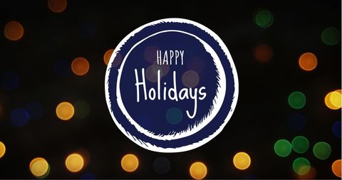 Festive holiday greeting with colorful christmas lights