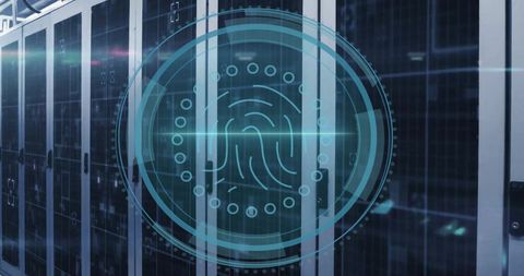 Biometric Security and Data Protection in a Modern Server Room - Download Free Stock Images Pikwizard.com