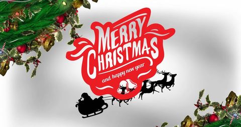 Festive Christmas and New Year Greeting with Holiday Decorations