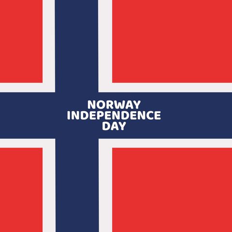 norwegian flag with norway independence day text - Download Free Stock Templates Pikwizard.com