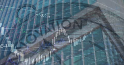 Futuristic Financial Data and Cityscape Synch