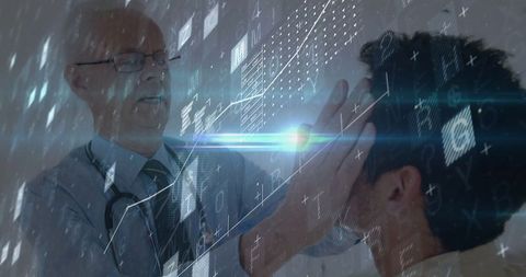 Doctor with Augmented Reality Diagnostic Interface in Medical Examination