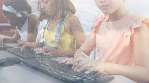 Diverse Girls Exploring Technology in Class