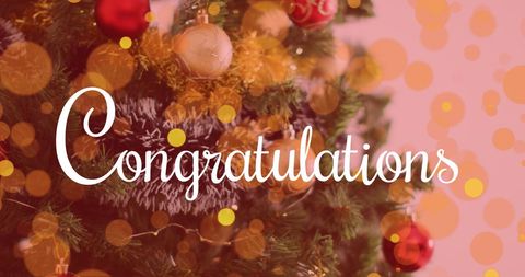 Festive Congratulations Card with Christmas Tree Decor